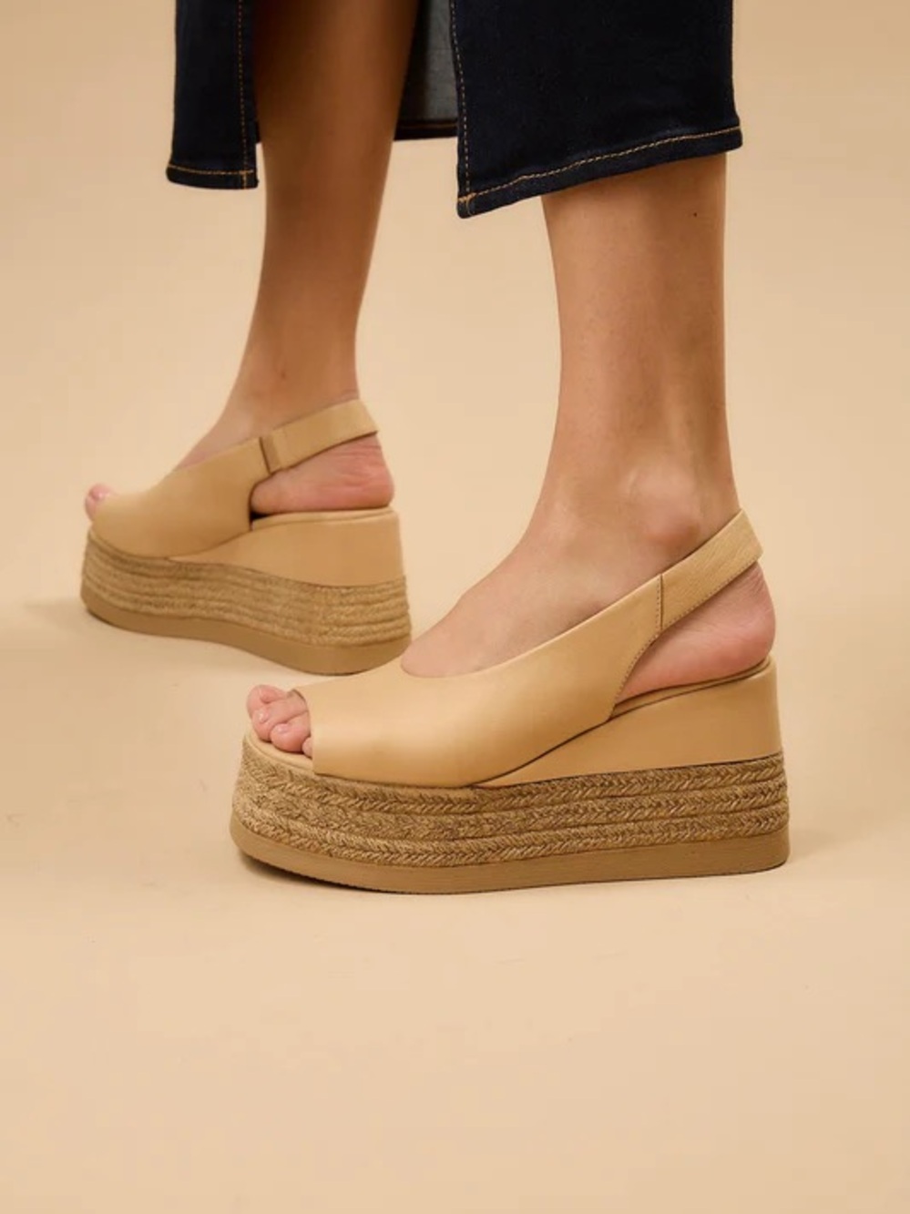Lonza Leather Slingback Platforms Size 38